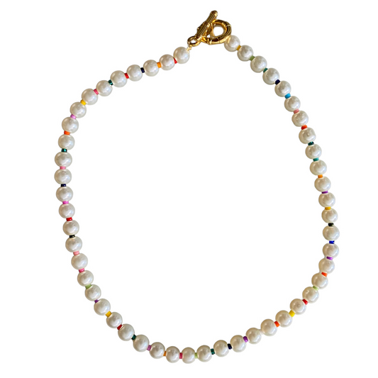 Color pearls necklace