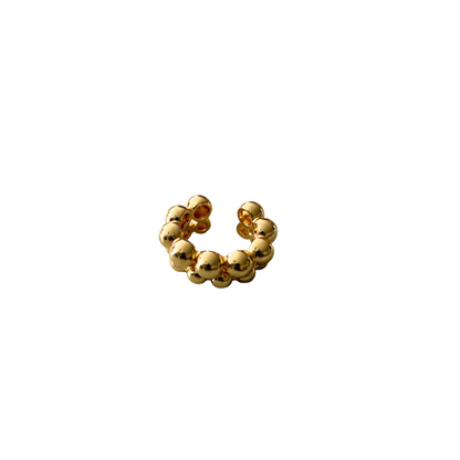 Double gold pearl ear cuff