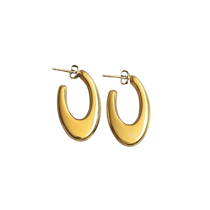 Flat gold hoops