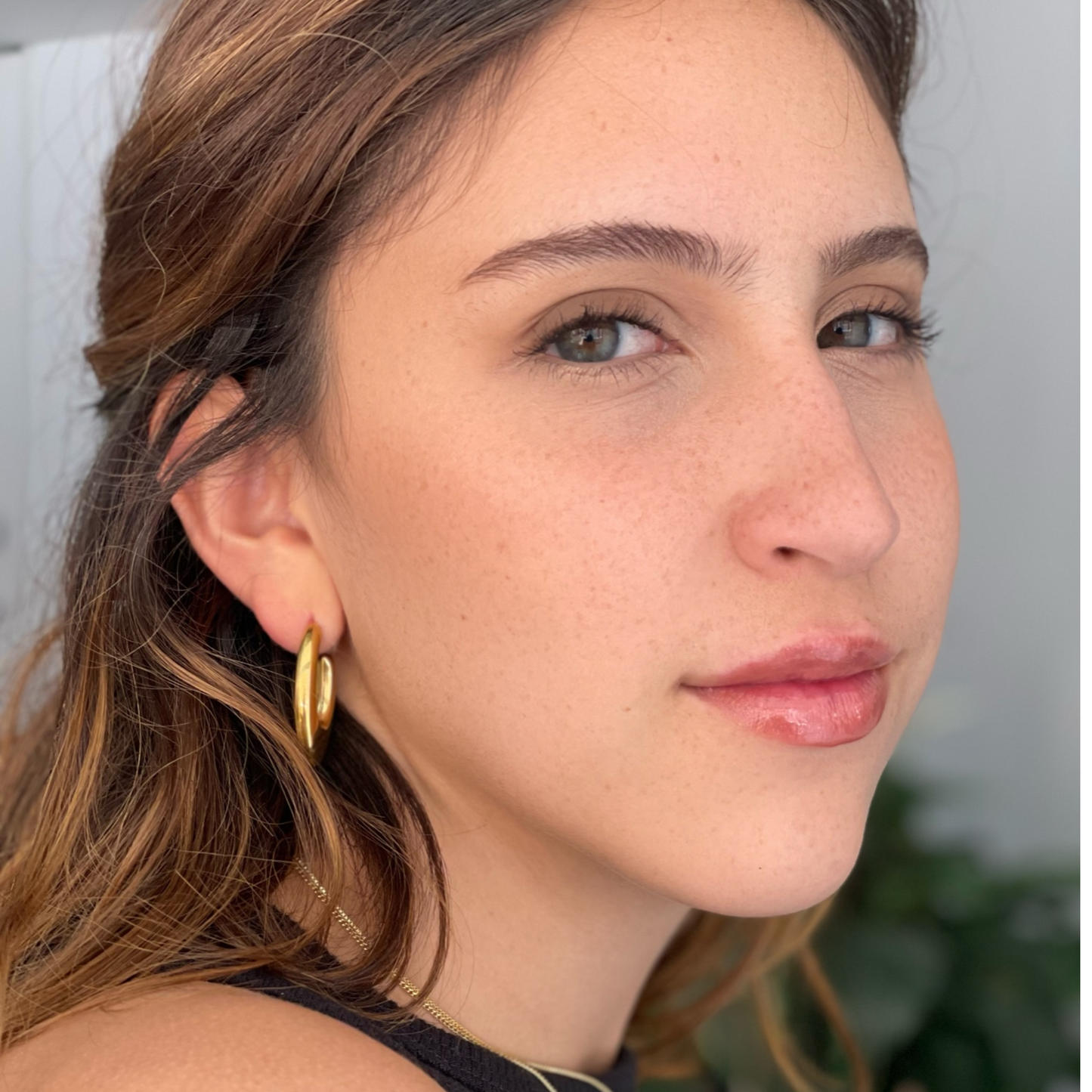 Flat gold hoops