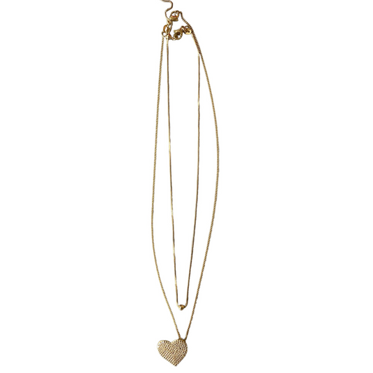 Gold heart necklace set