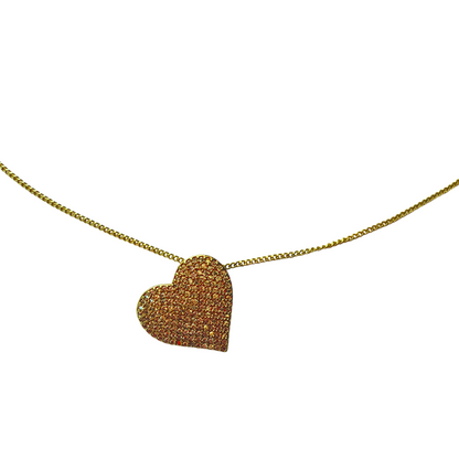 Gold heart necklace set