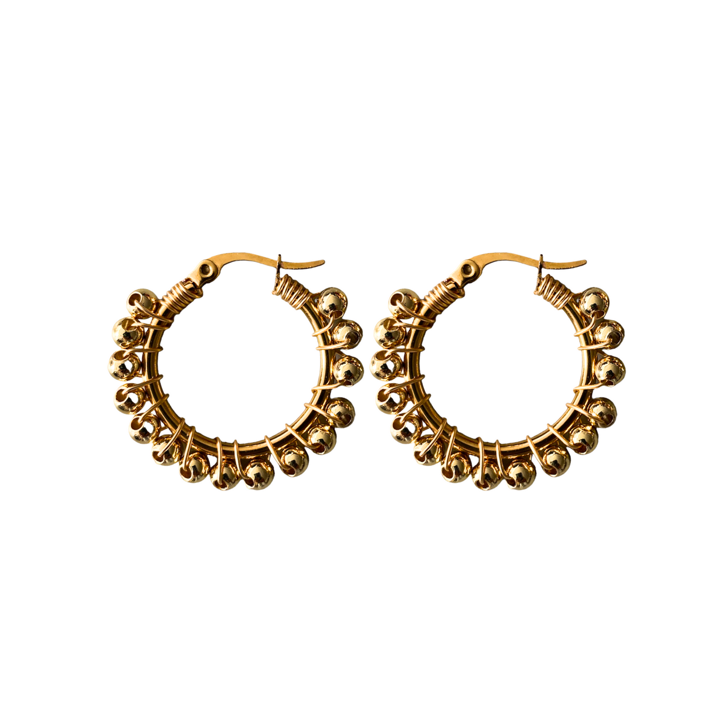 Gold beaded earrings