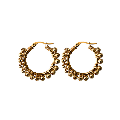 Gold beaded earrings