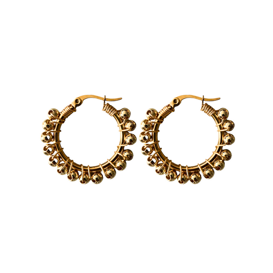 Gold beaded earrings