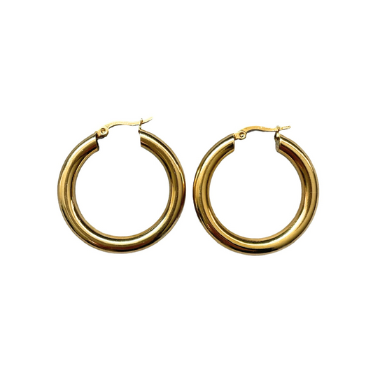 Gold hoops earrings