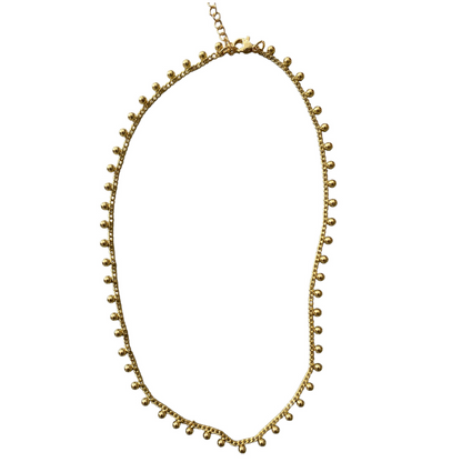 Gold pearls chain necklace