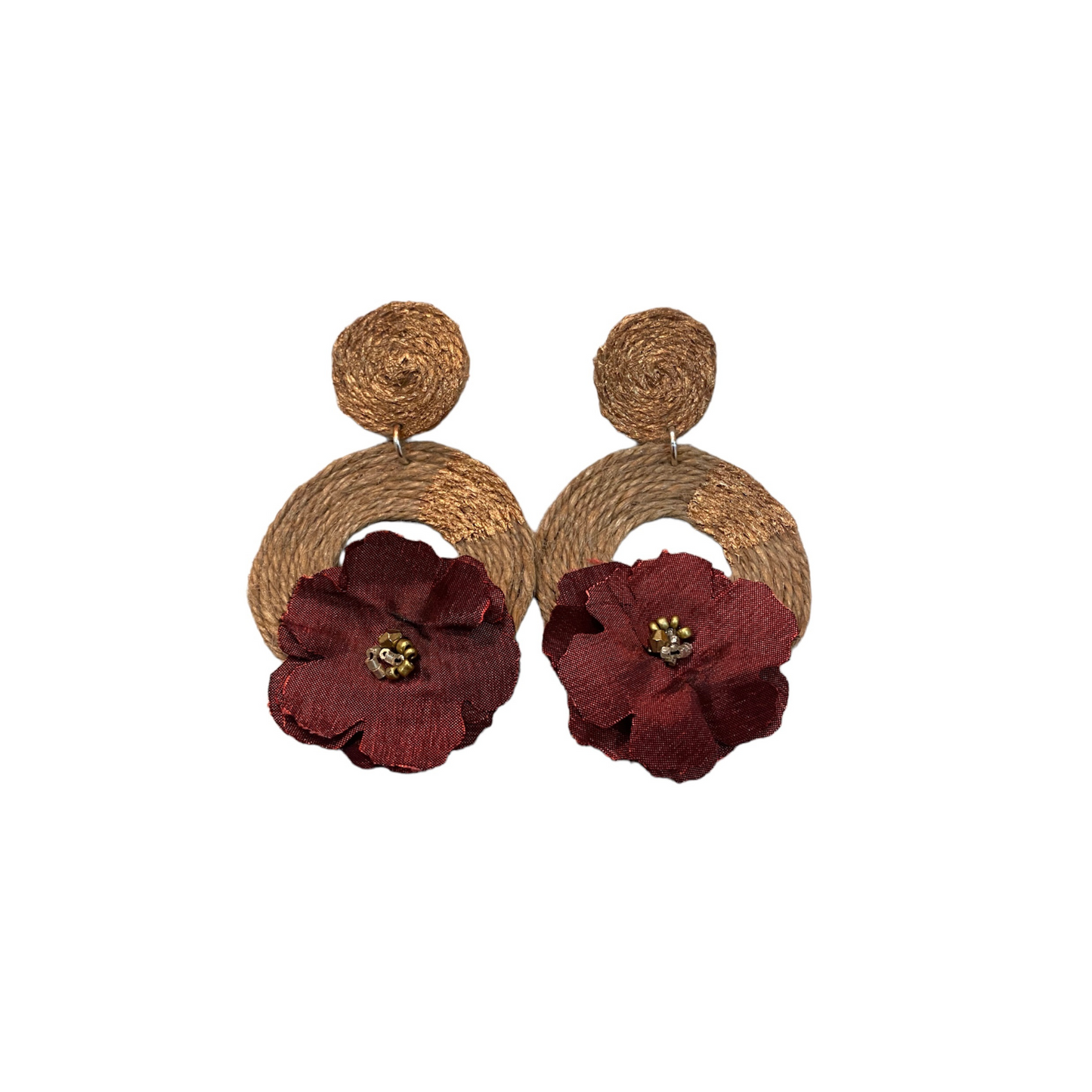 Handmade artisan big flower earrings