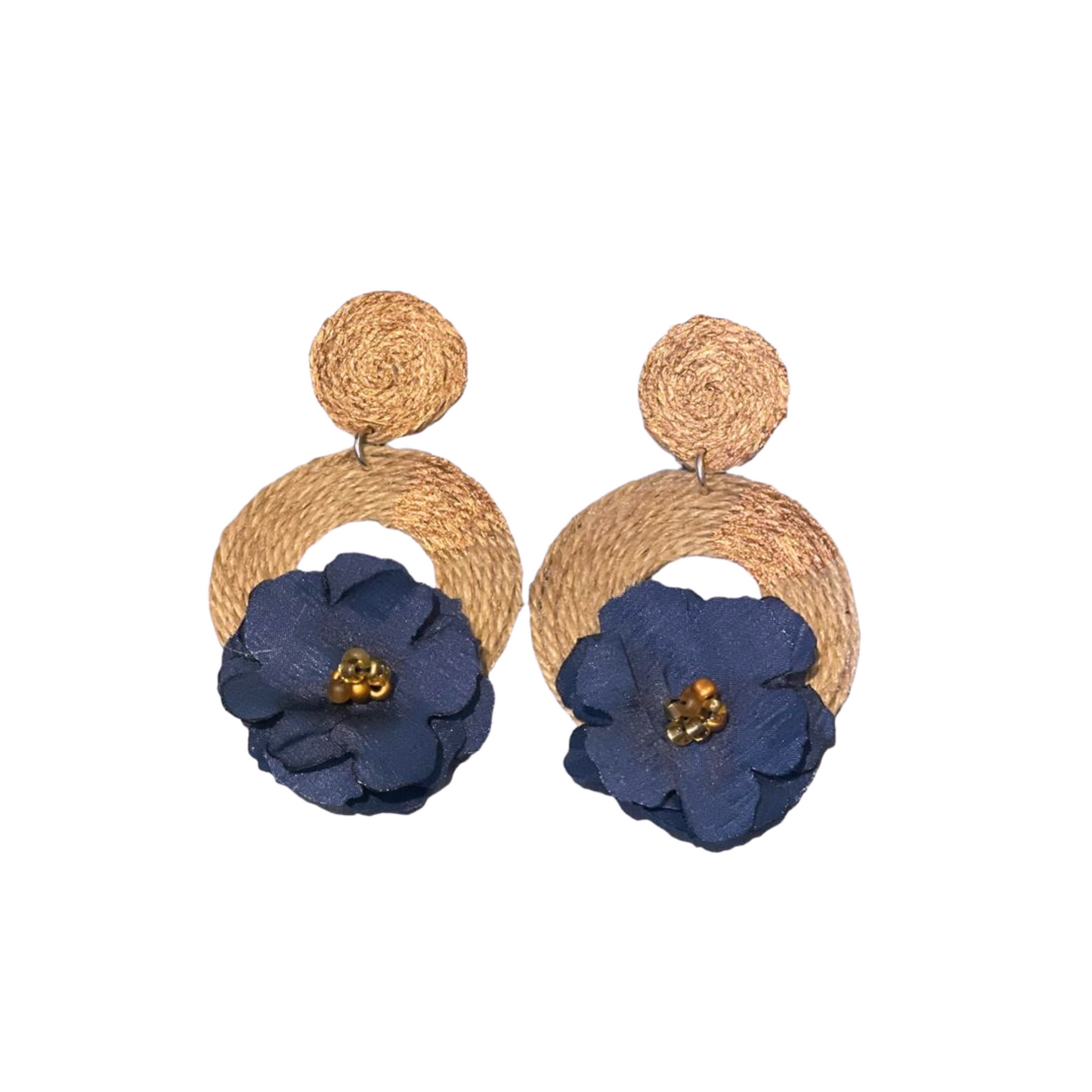 Handmade artisan big flower earrings