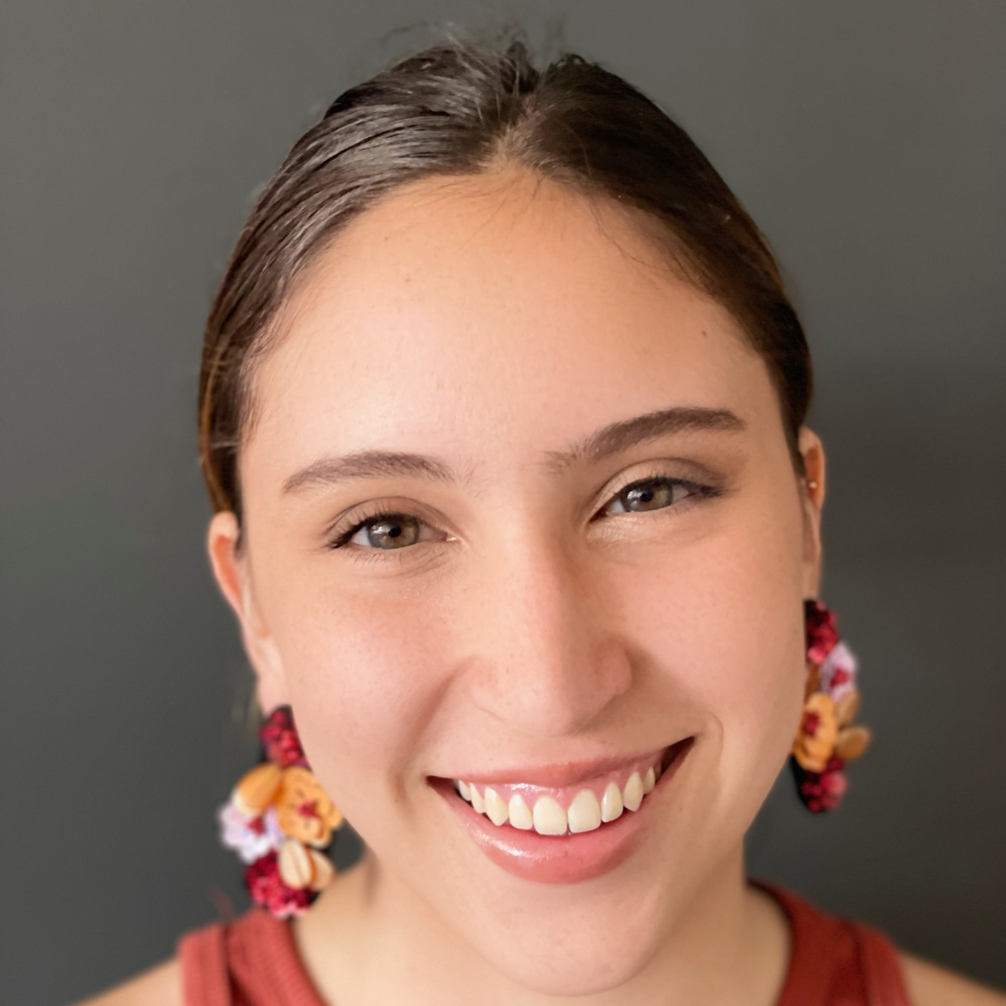 Handmade artisan flower earrings