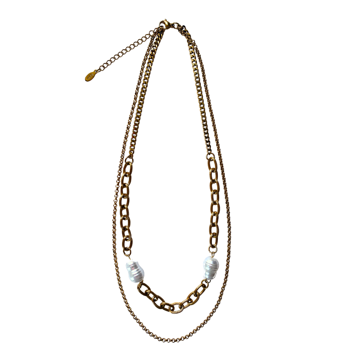 Pearl chain set necklace