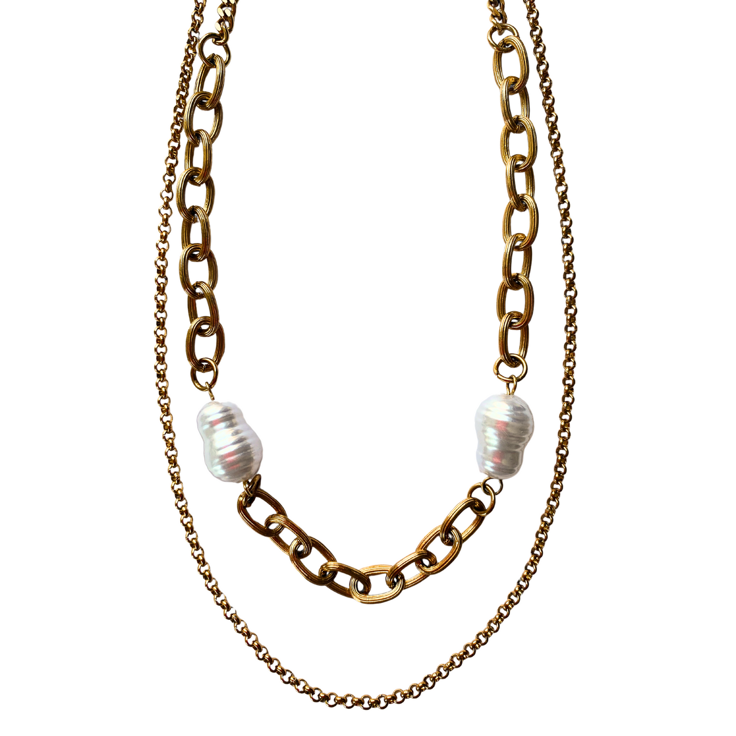 Pearl chain set necklace