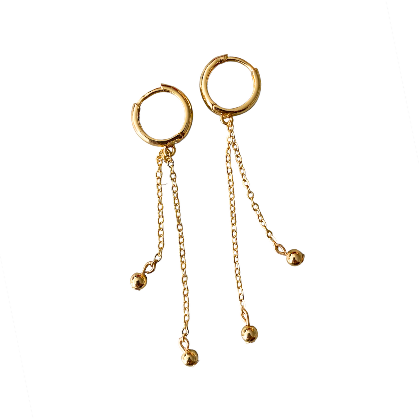 Gold rope drop earrings