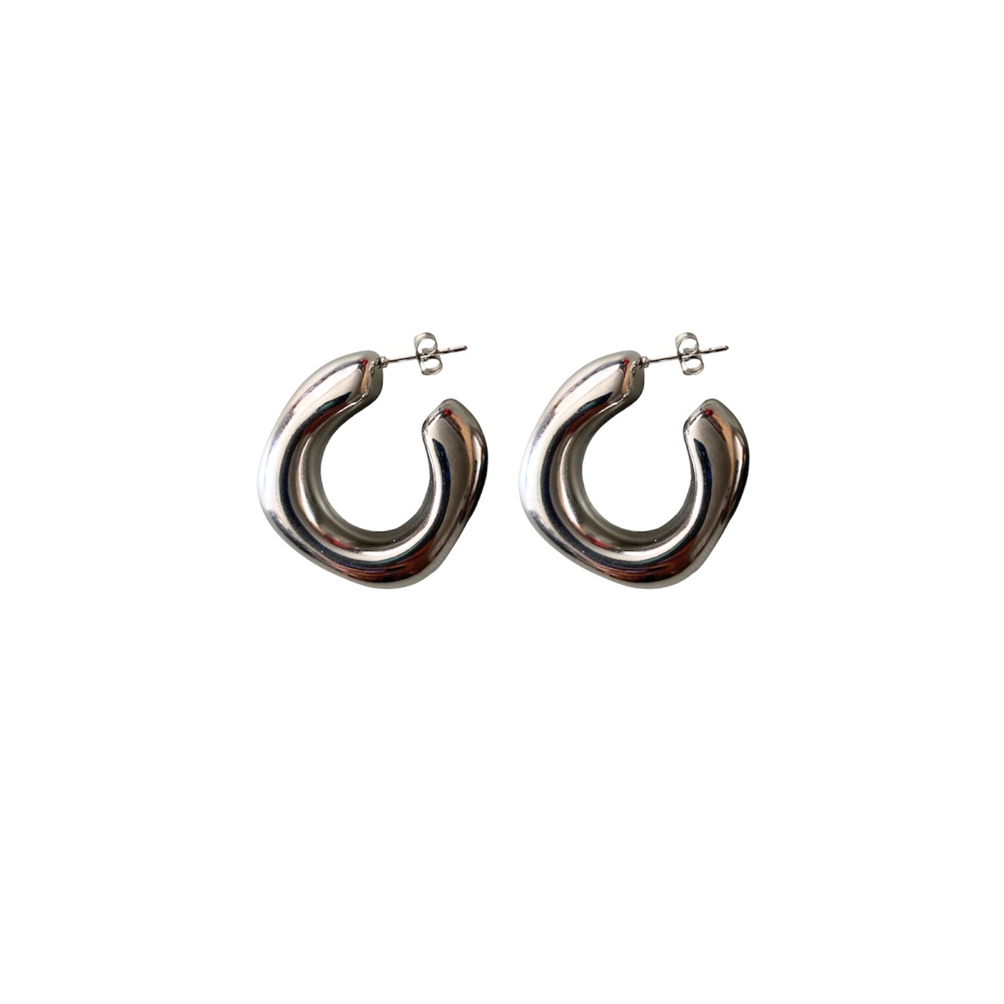 Silver bold hoops