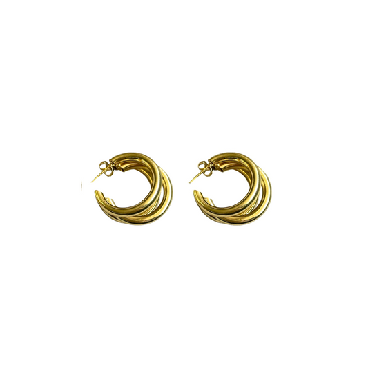 Triple Gold hoops