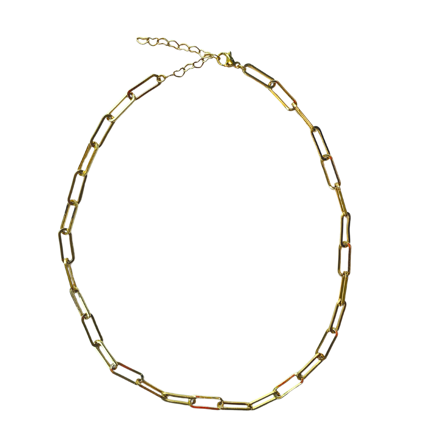 Gold link chain necklace