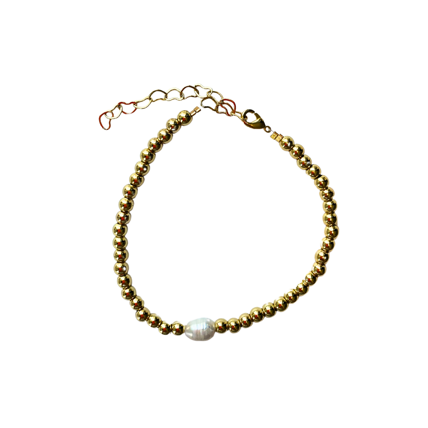 Golden and pearl bracelet set